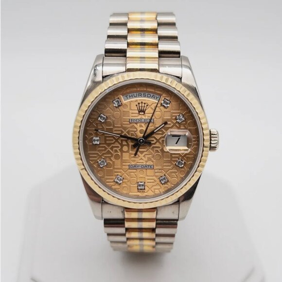 ROLEX TRIDOR DIAMOND MEN'S 36MM ROSE GOLD WATCH - Picture 1 of 7